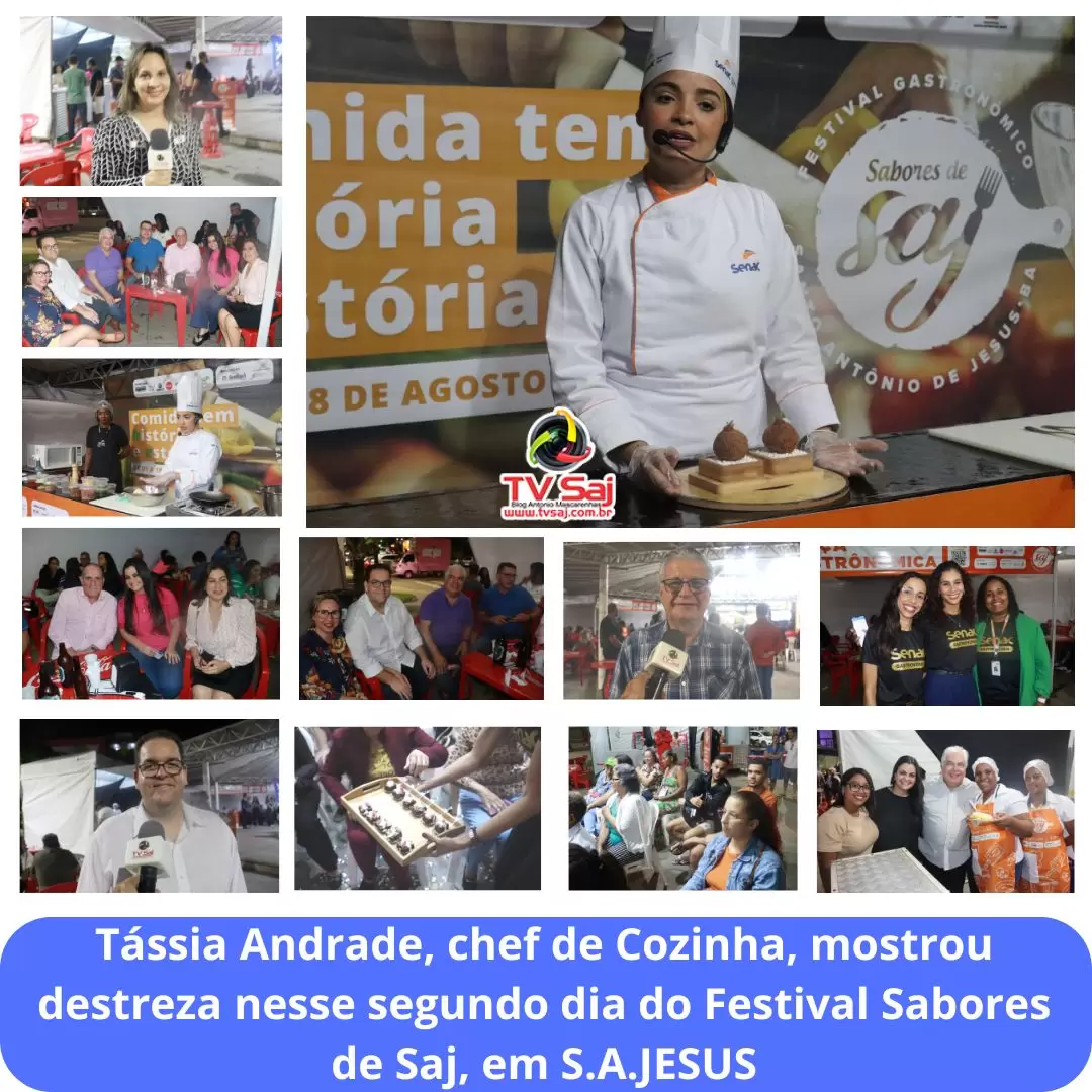 Tássia Andrade, chef de Cozinha, mostrou destreza nesse segundo dia do Festival Sabores de Saj, em S.A.JESUS